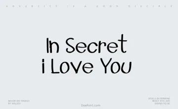 In Secret i Love You Font