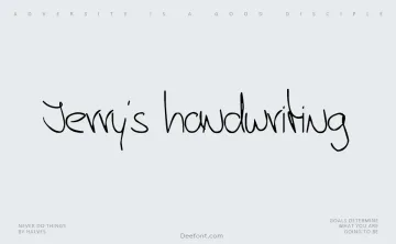 Jerry’s handwriting Font