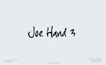 Joe Hand 3 Font