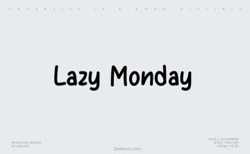 Lazy Monday Font