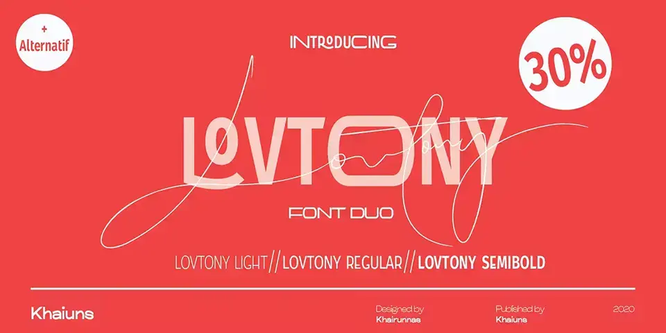Lovtony Script Font
