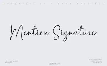 Mention Signature Font