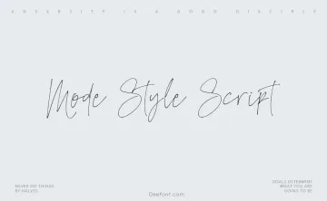 Mode Style Script Font