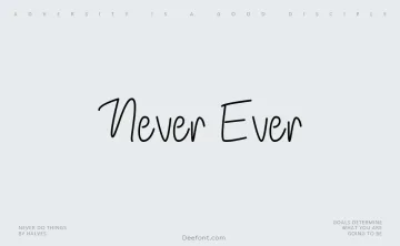 Never Ever Font