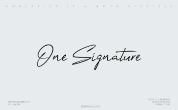 One Signature Font
