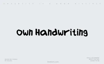Own Handwriting Font