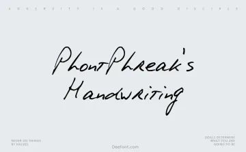 PhontPhreak’s Handwriting Font