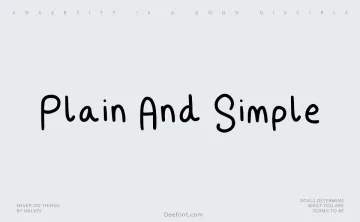 Plain And Simple Font