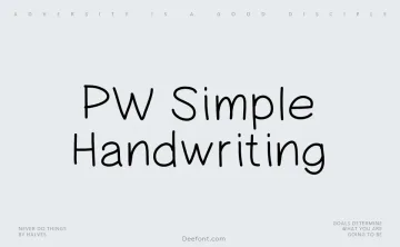 PW Simple Handwriting Font