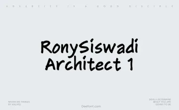 RonySiswadi Architect 1 Font