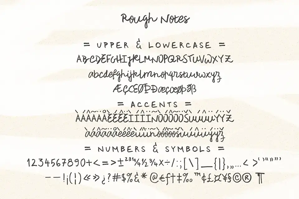 Rough Notes Font