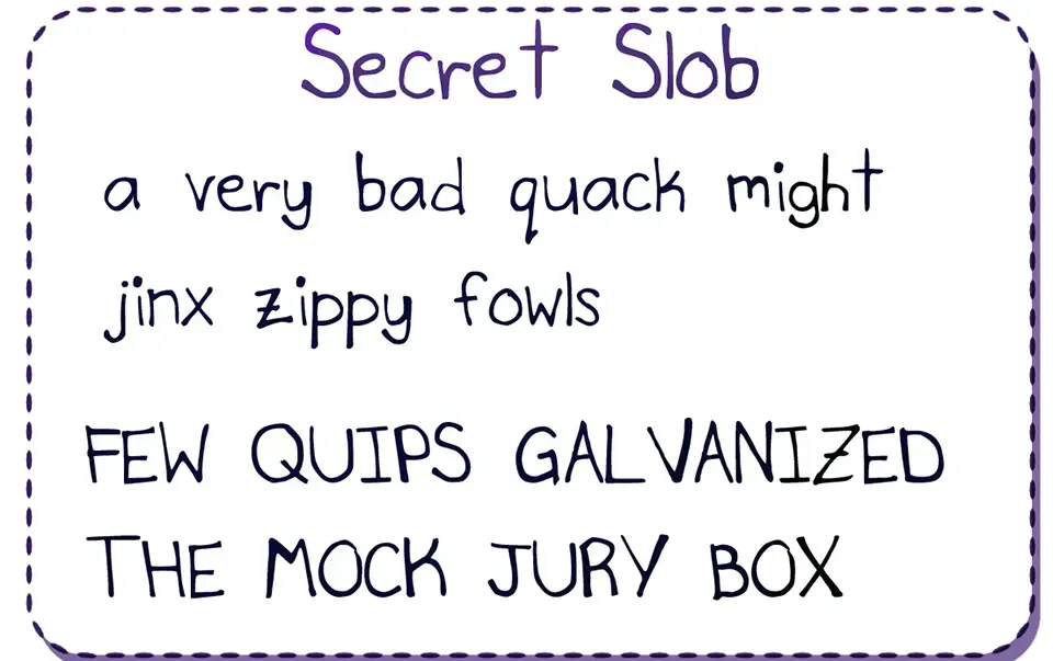 Secret Slob Font