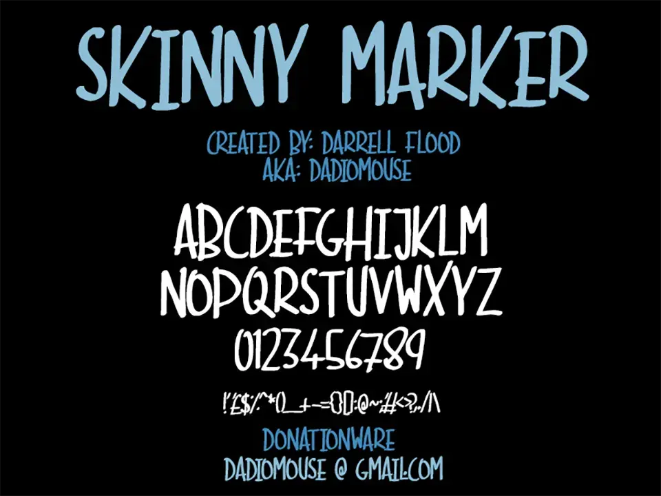 Skinny Marker Font