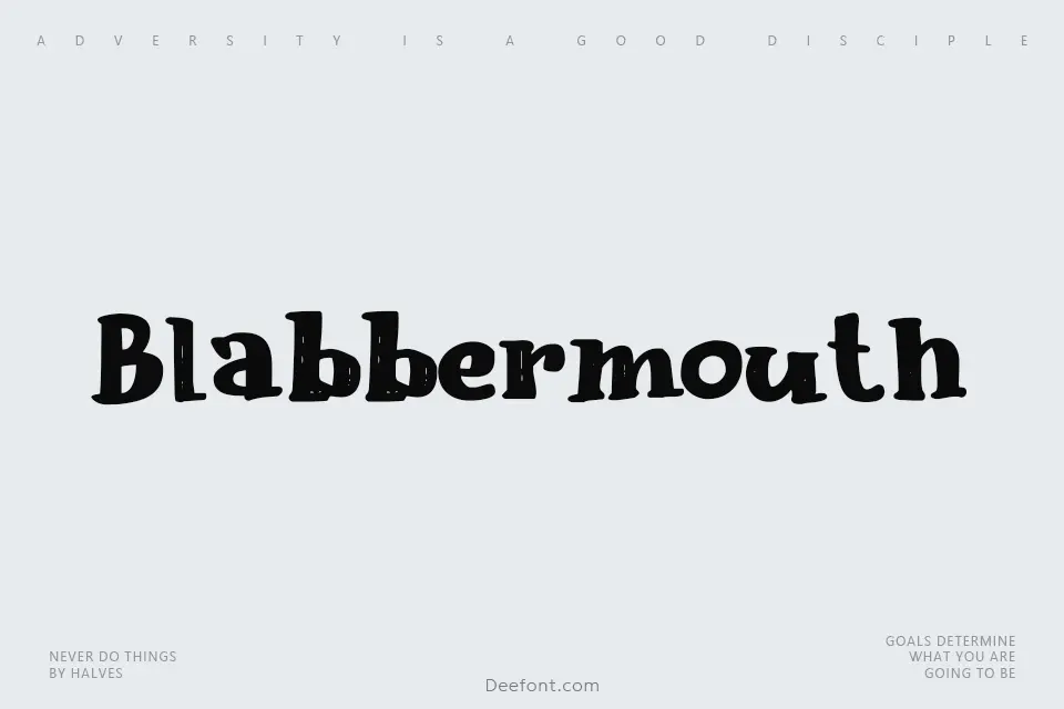 Blabbermouth Font Free Download Preview Deefont