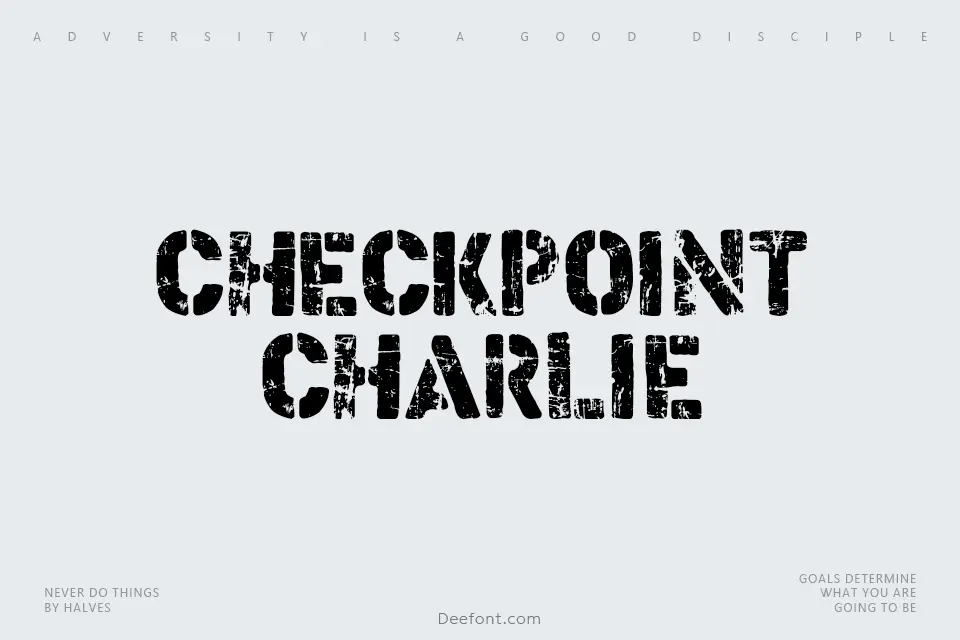 Checkpoint Charlie Font Free Download Preview Deefont